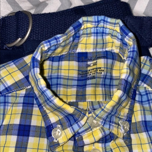 Dress shirt & short set with belt - Picture 2 of 3